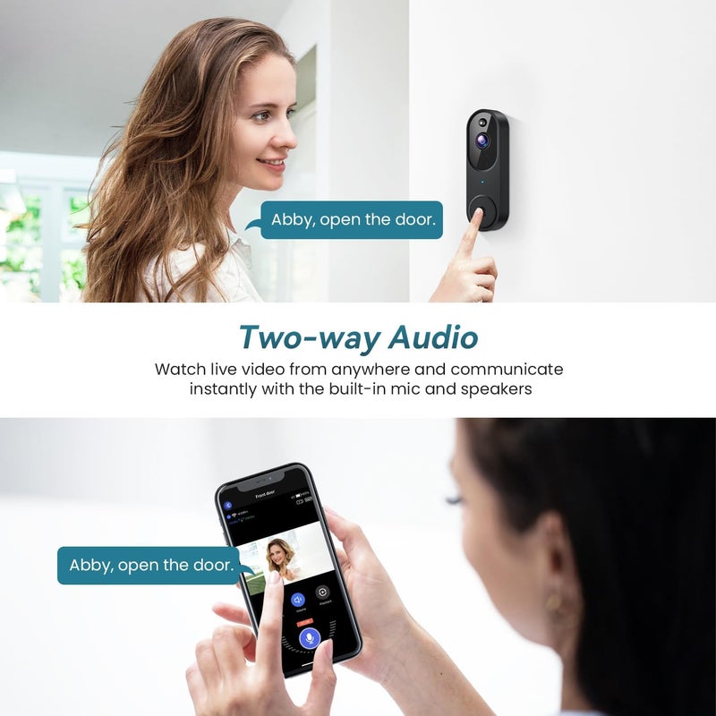 Orbitell Wireless Wi-Fi Video Doorbell Camera with Two Way Audio, AI Motion Detection, Night Vision and Cloud Storage, 2.4G Wi-Fi only - Image 5